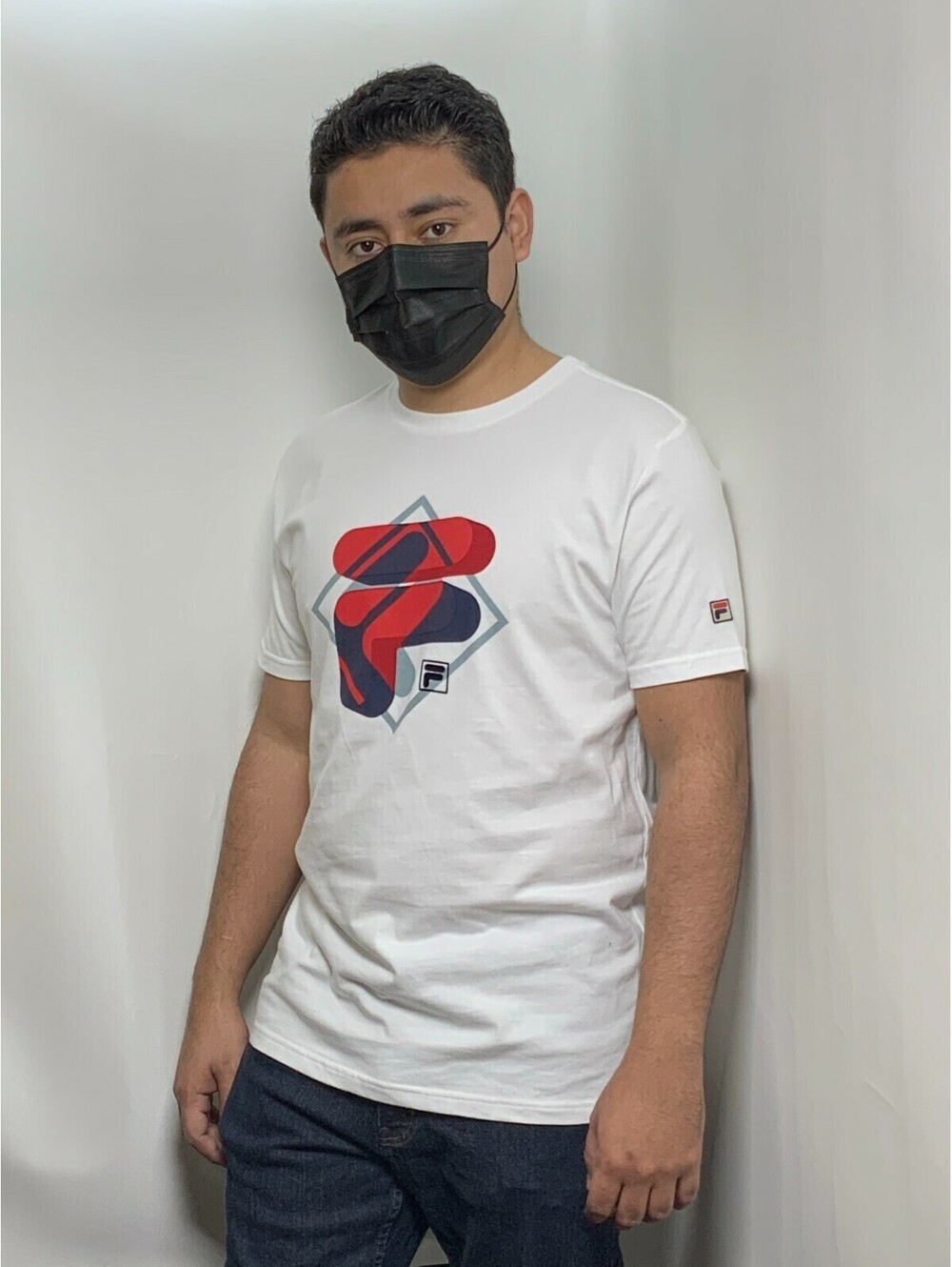 Men's Fila White Short Sleeve Tee Shirt